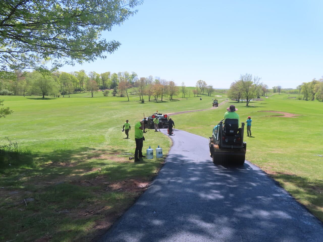 Golf Course Cart Path Paving project in Hamden, CT — golf cart path paving on course