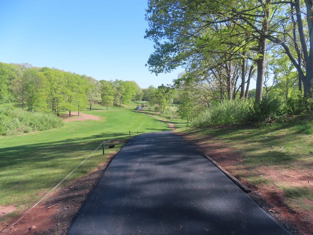 Golf Course Cart Path Paving project in Hamden, CT — finished cart path through golf course