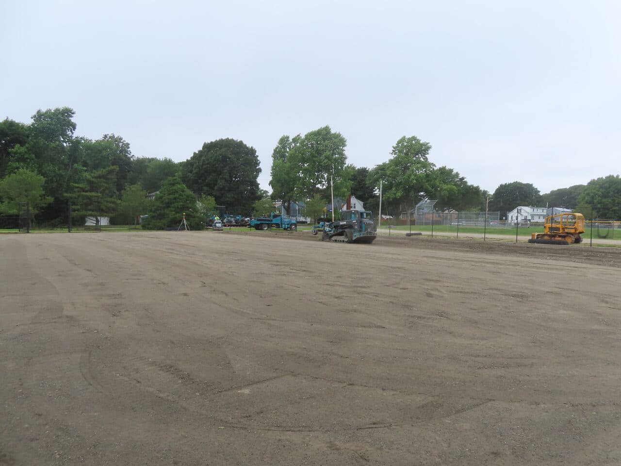 Athletic Facility Parking Lot Paving project in Rhode Island, RI — graded subgrade wide view