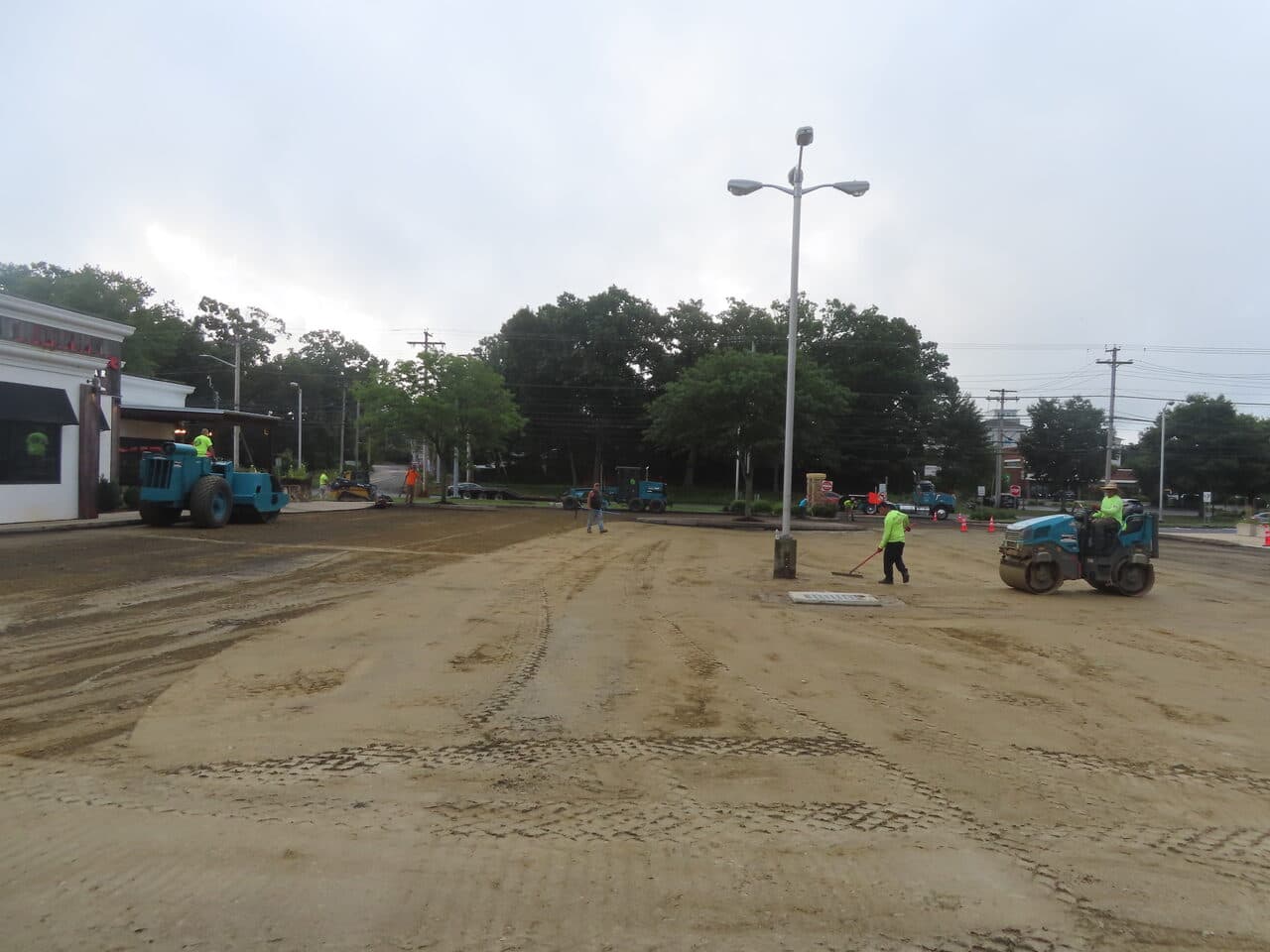 Commercial Parking Lot Paving project in Shelton, CT — wide graded lot before paving