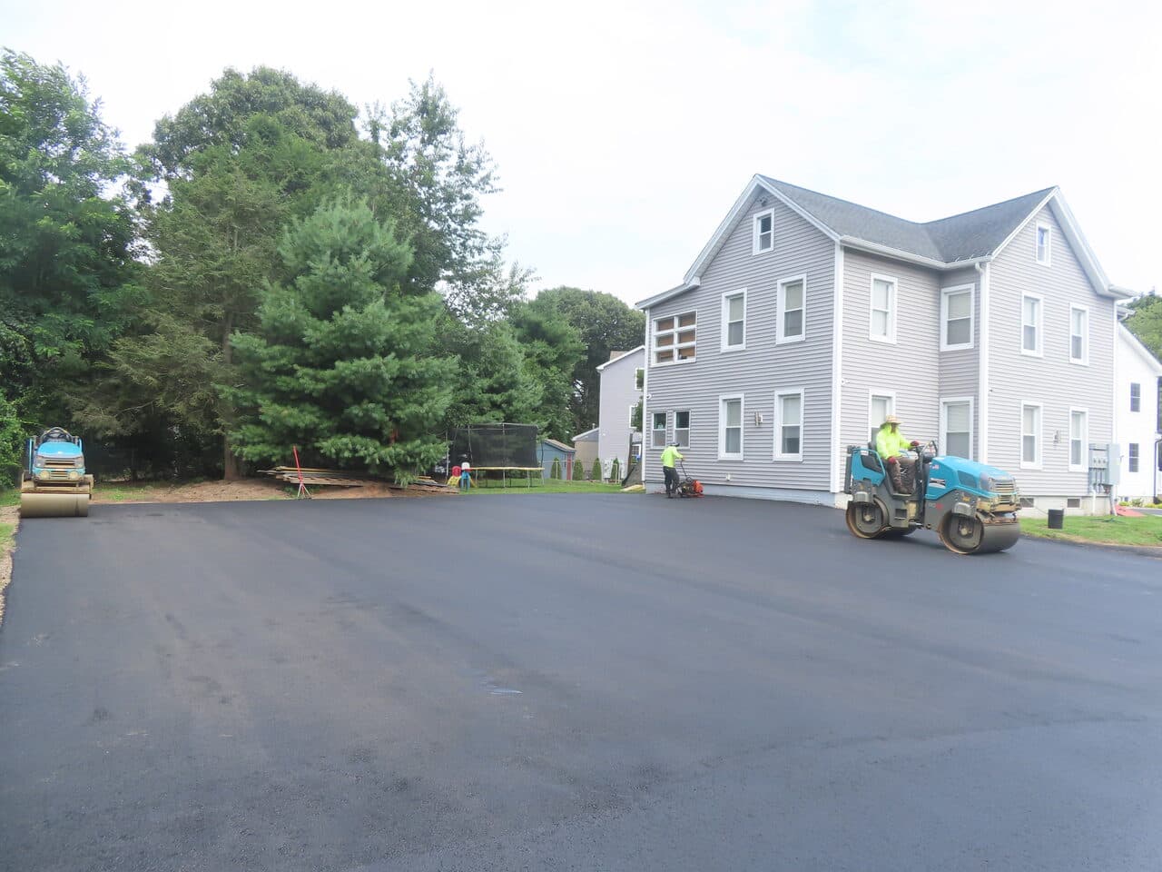 Commercial Parking Lot Paving project in Branford, CT — wide finished asphalt lot