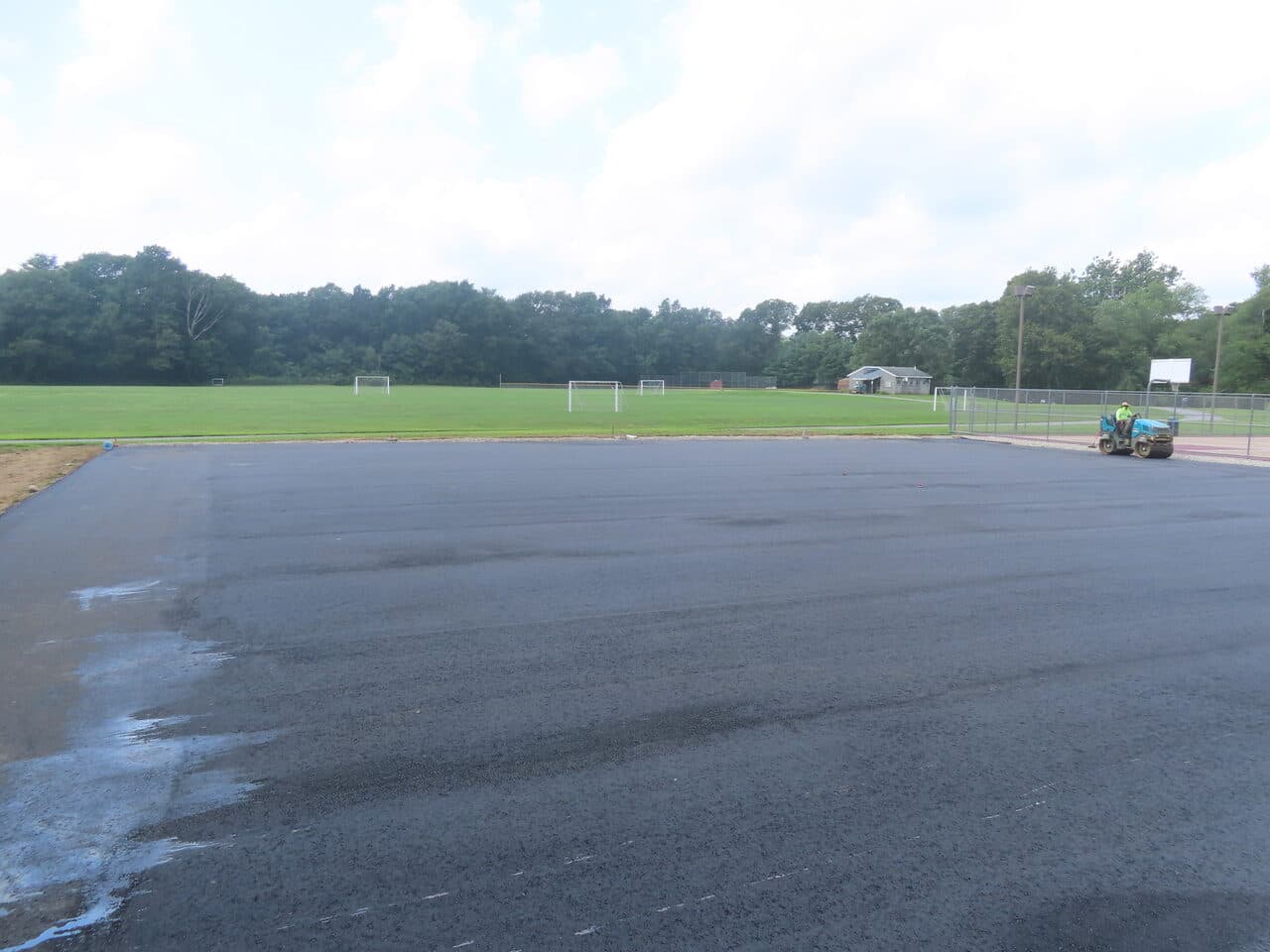 Commercial Parking Lot Paving project in Brooklyn, CT — new lot beside ball fields