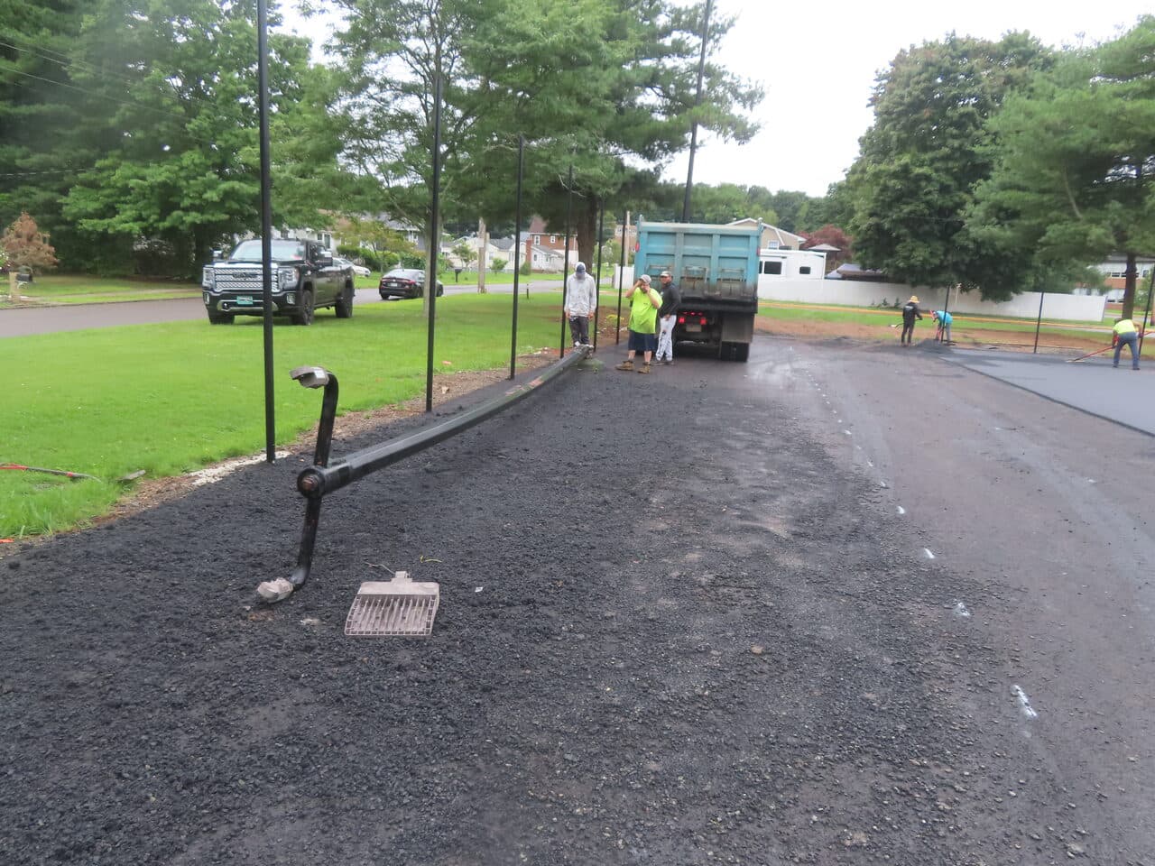Commercial Parking Lot Paving project in East Haven, CT — catch basin and fresh base course