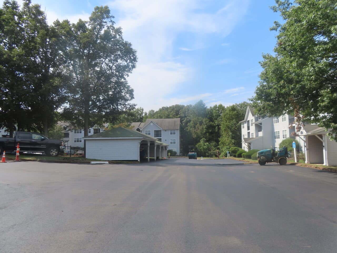 Commercial Parking Lot Paving project in Hamden, CT — finished paved parking lot wide