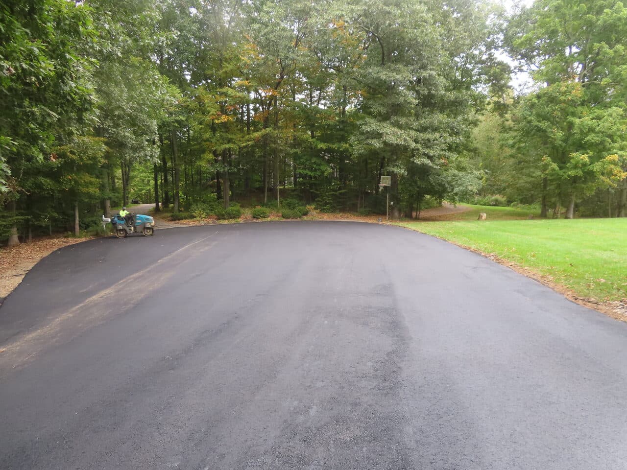 Roadway Paving project in Guilford, CT — finished asphalt turnaround area