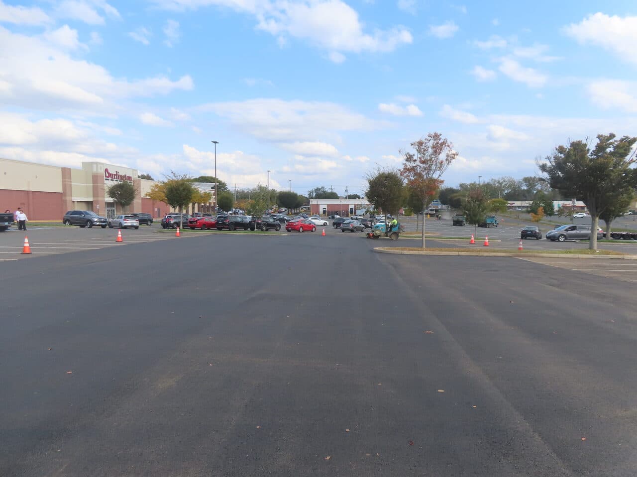 Commercial Parking Lot Paving project in Farmington, CT — finished milled parking lot wide