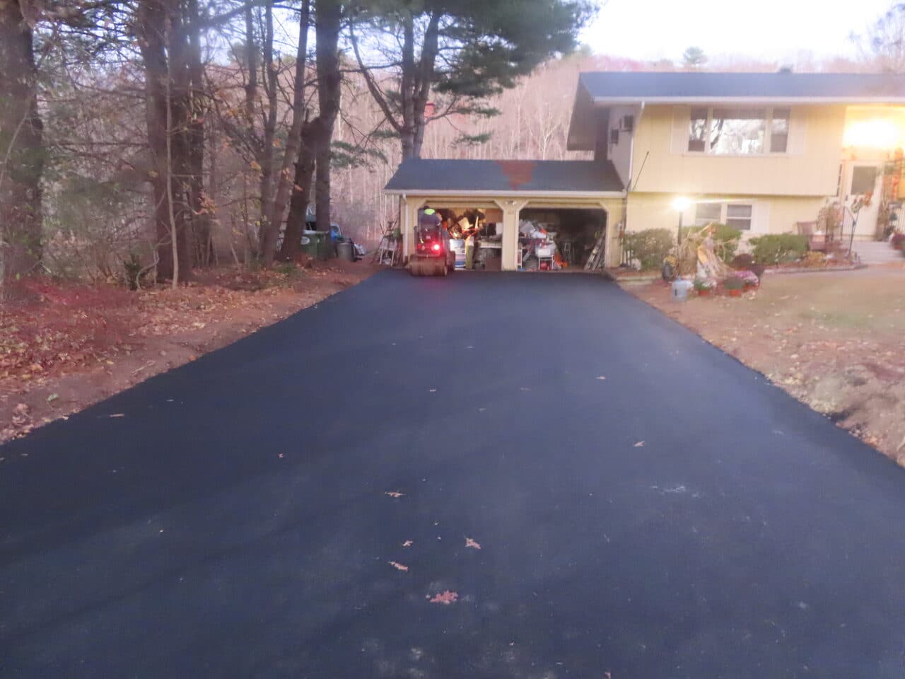 Commercial Parking Lot Paving project in Montville, CT — wide finished new asphalt lot