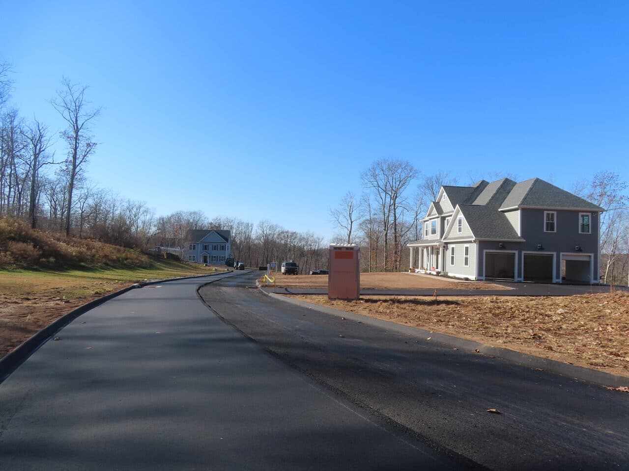 Roadway Paving project in Higganum, CT — new road with new houses
