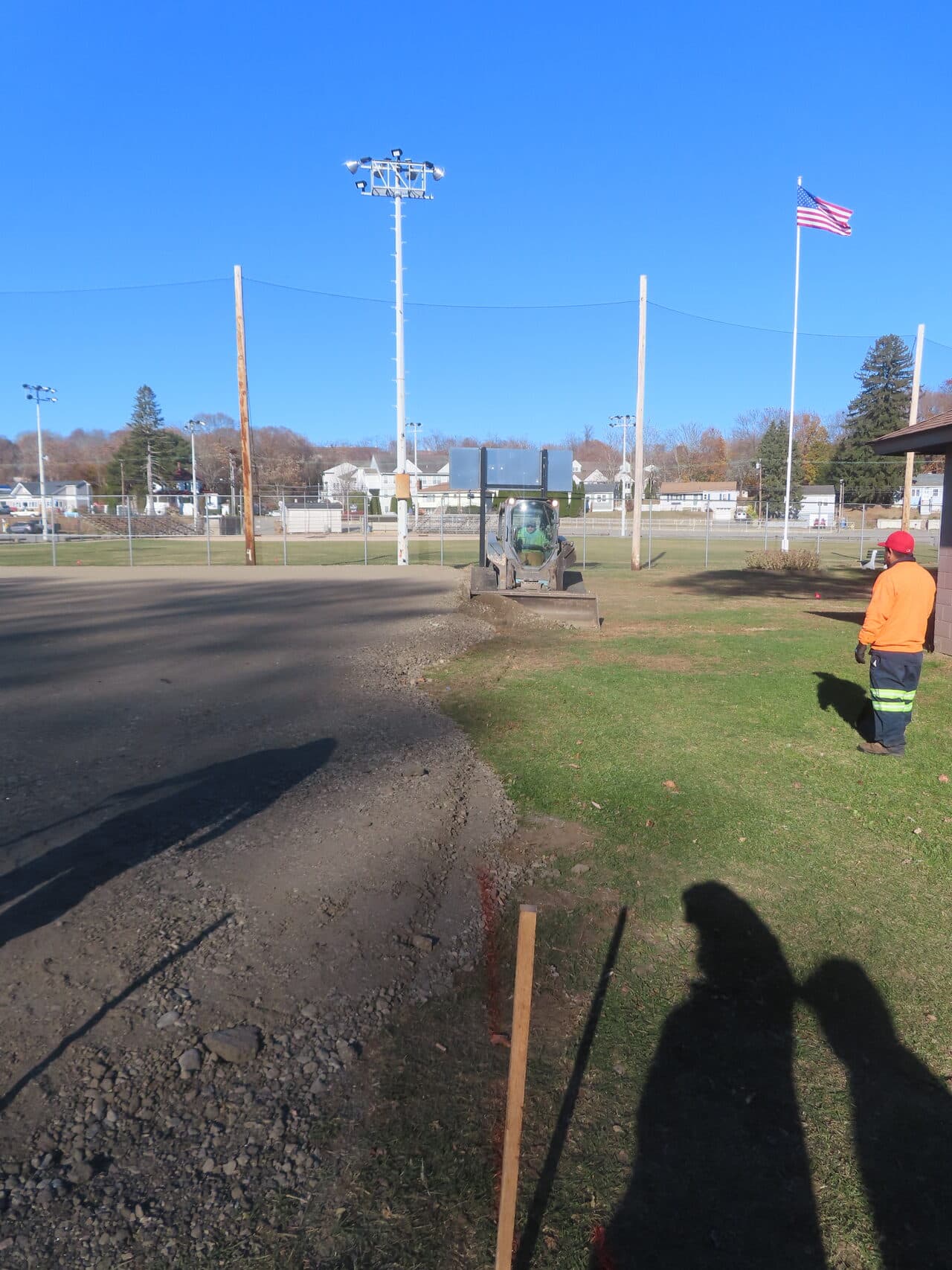 Commercial Parking Lot Paving project in Groton, CT — graded area before paving at ball field