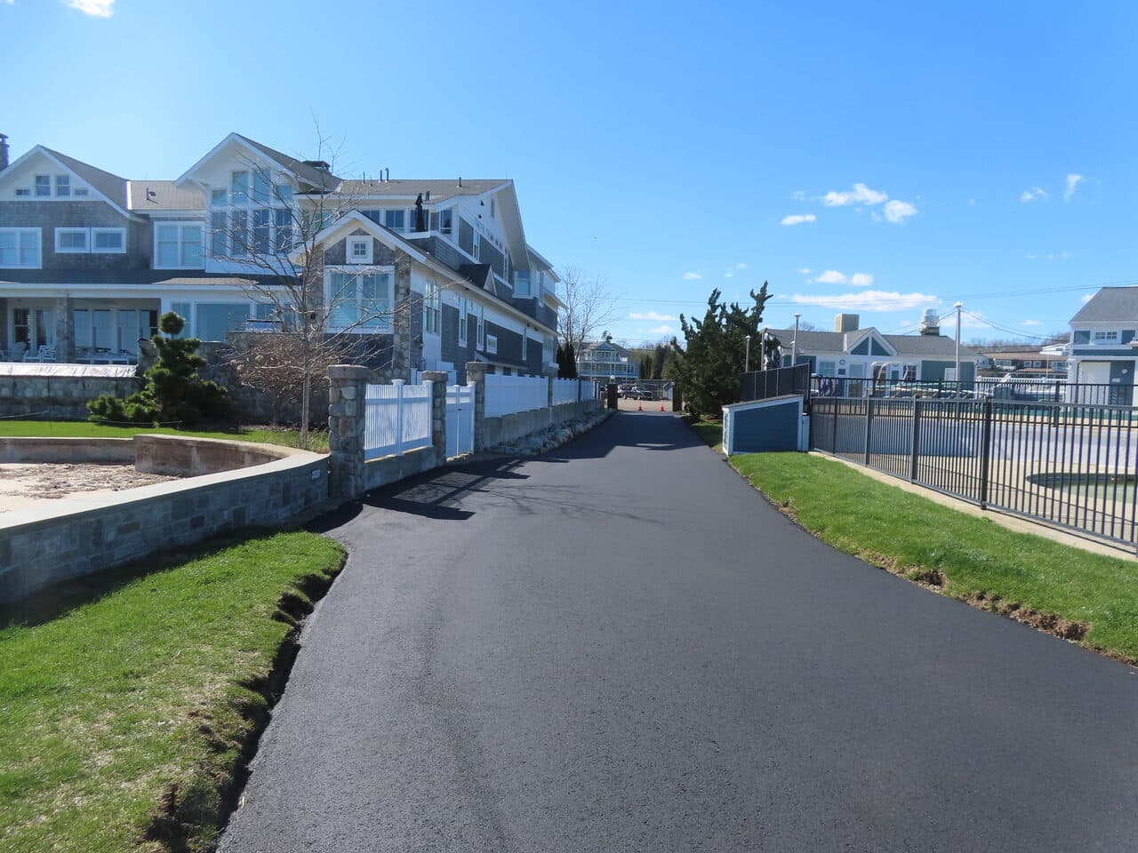 Residential Driveway Paving project in Pine Orchard, CT — finished drive to waterfront estate