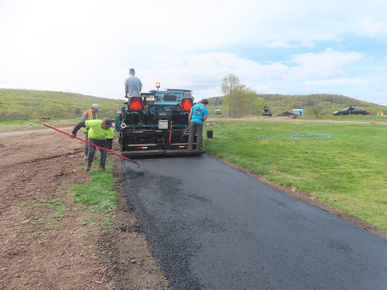 After — Golf Course Cart Path Paving in Hamden, CT (paver laying asphalt path)