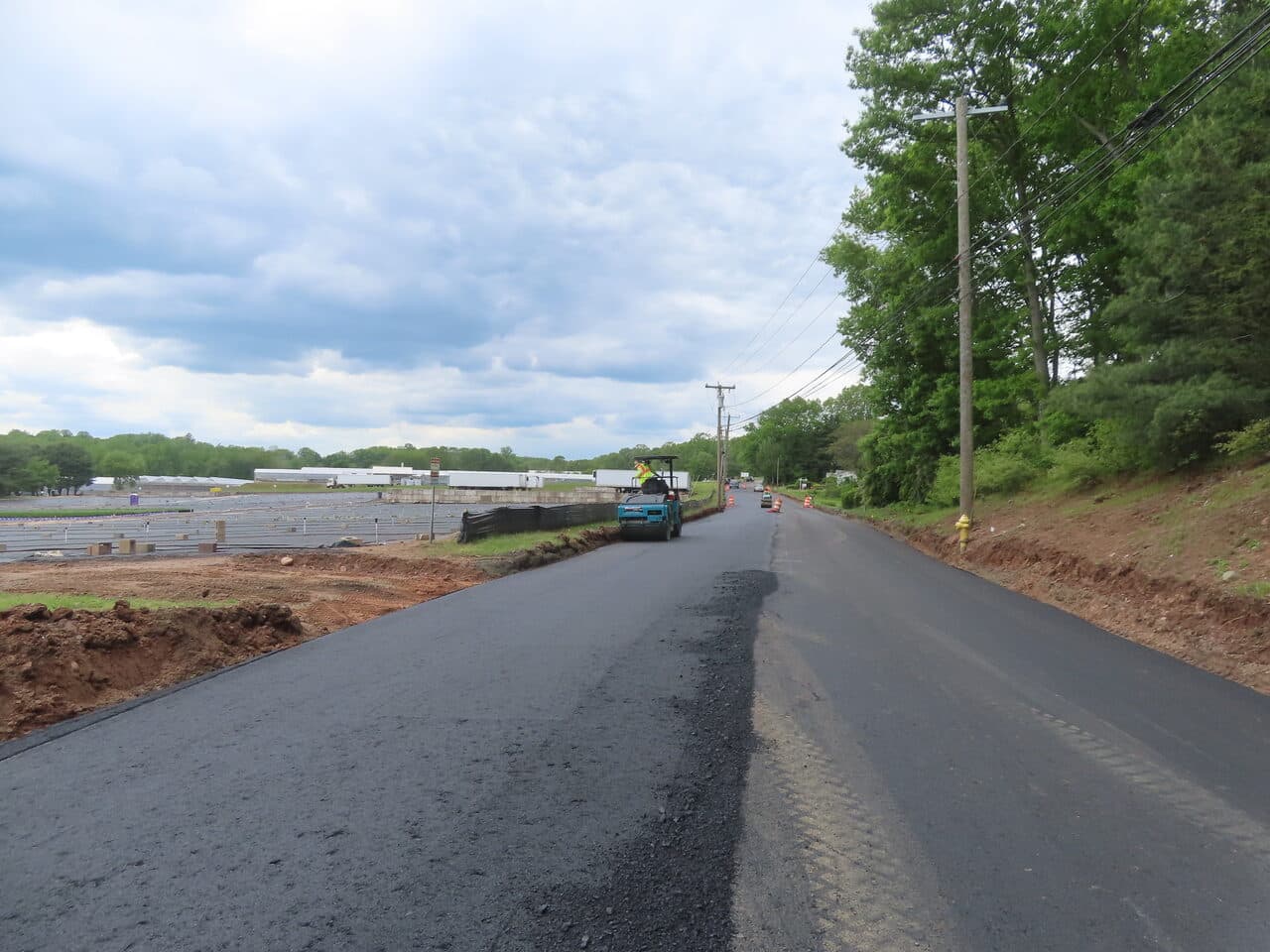 Roadway Paving project in Cheshire, CT — finished paved roadway wide shot