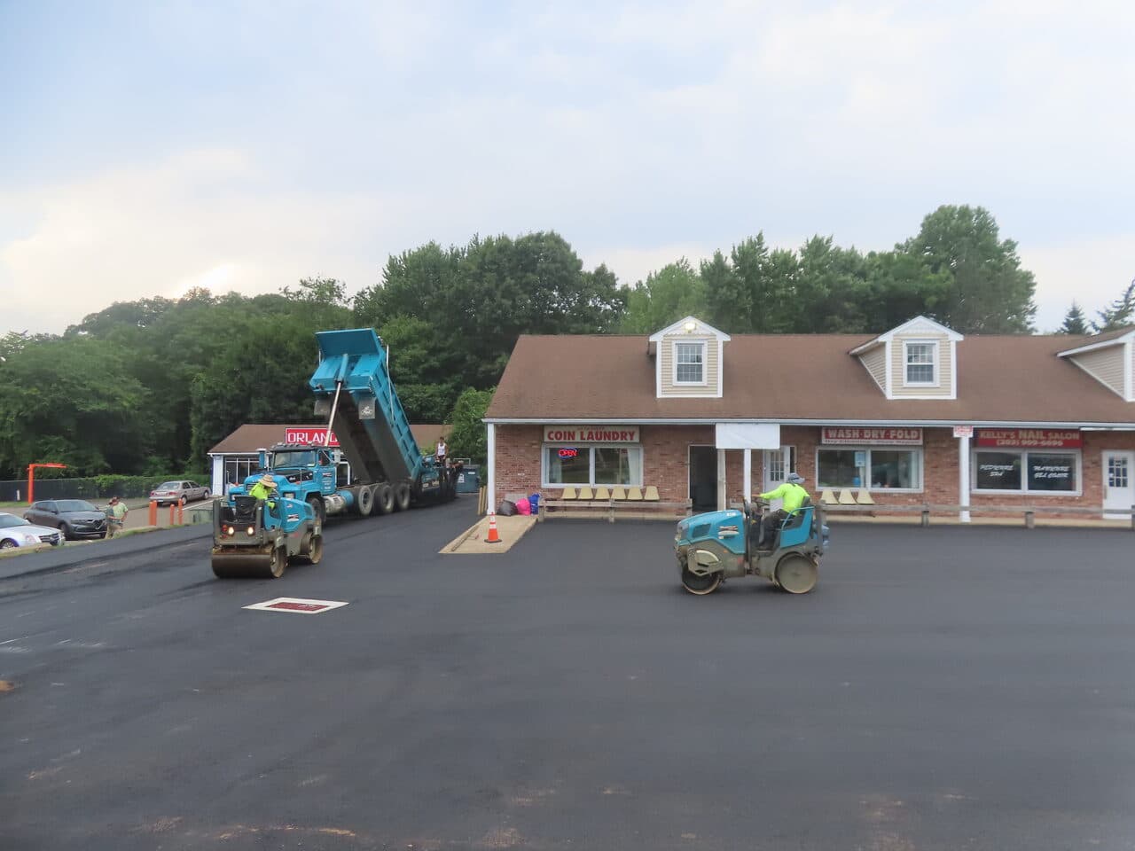 Commercial Plaza Paving project in New Haven, CT — wide finished entrance to repaved plaza