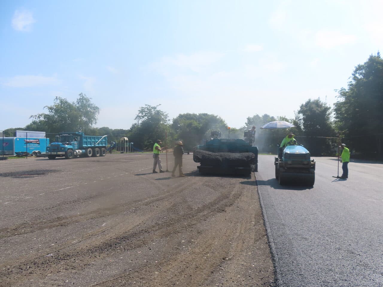 Commercial Parking Lot Paving project in Barrington, RI — paving over gravel base