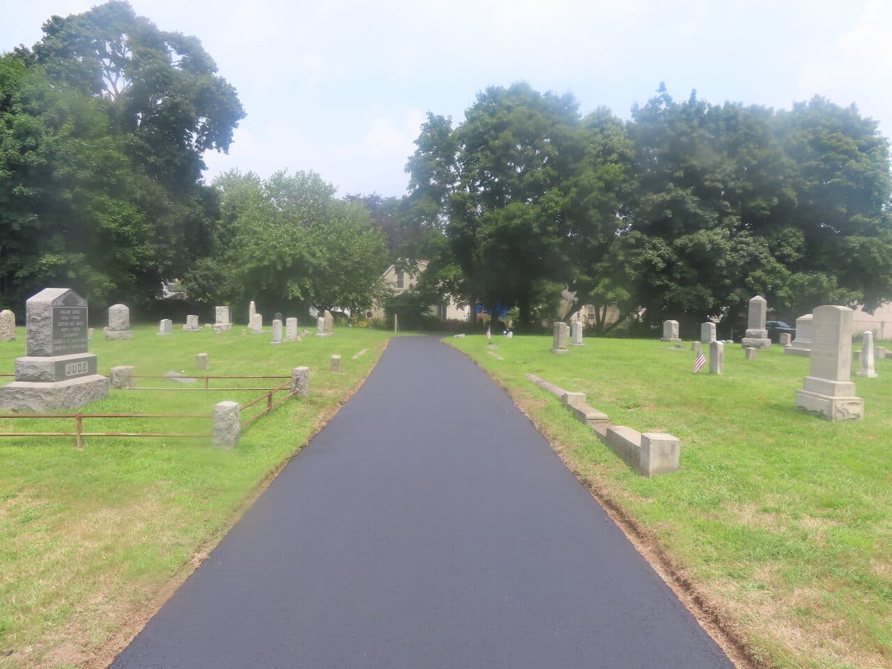 Cemetery Roadway & Walkway Paving project in East Haven, CT — finished paved lane in cemetery