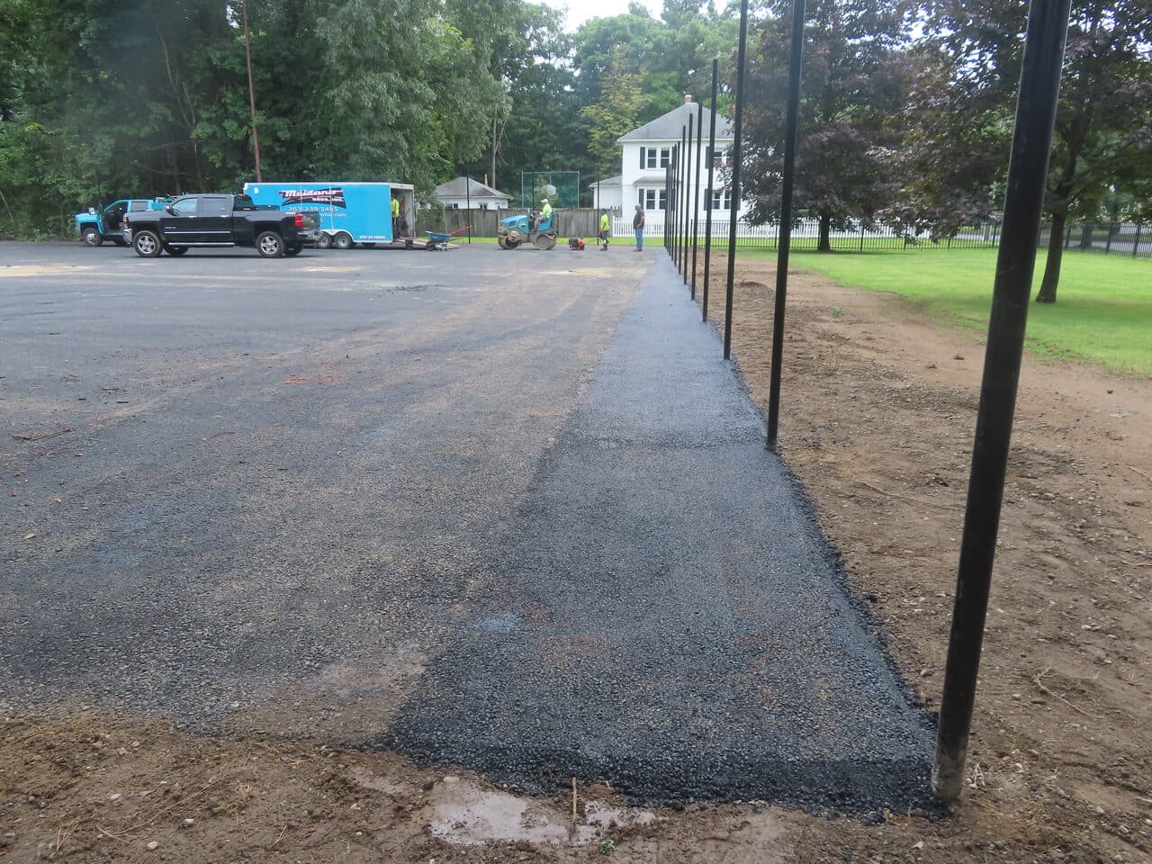 After — Asphalt Walkway Paving in Springfield, MA (graded base before paving walkway)