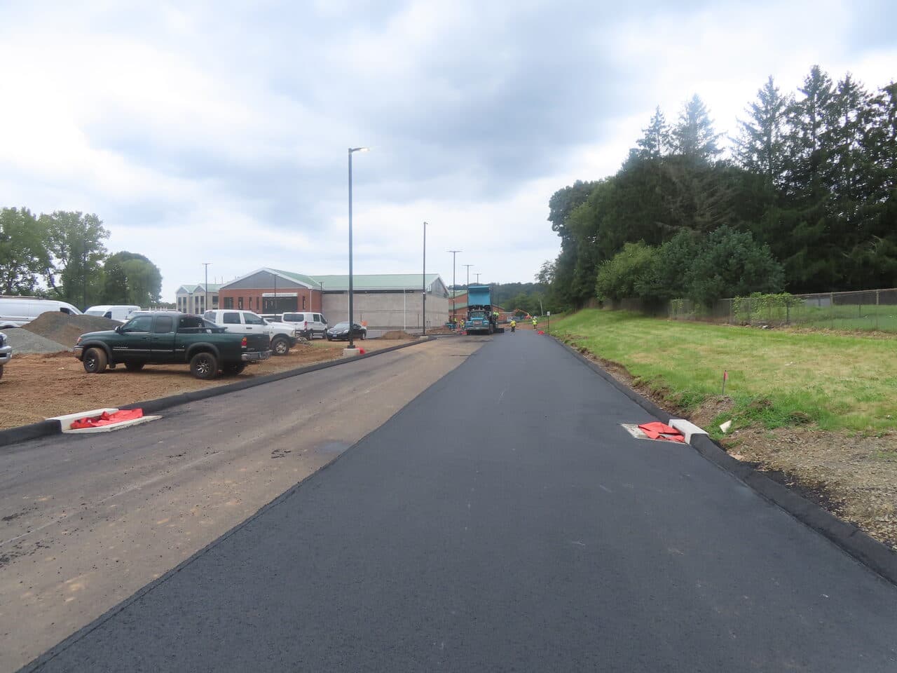 Commercial Parking Lot Paving project in North Branford, CT — fresh paved access road
