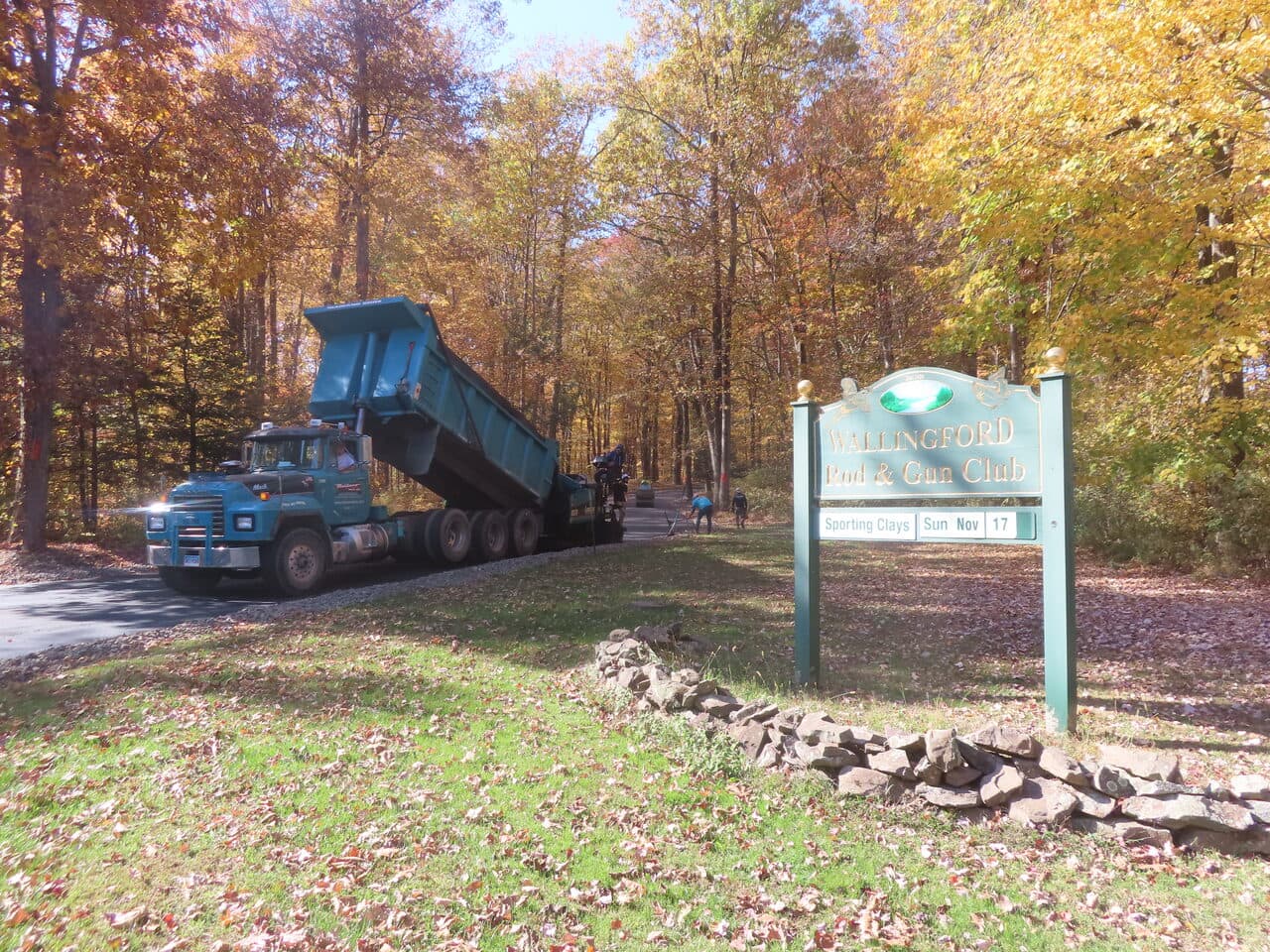Roadway Paving project in Wallingford, CT — Wallingford Rod Gun Club entrance sign
