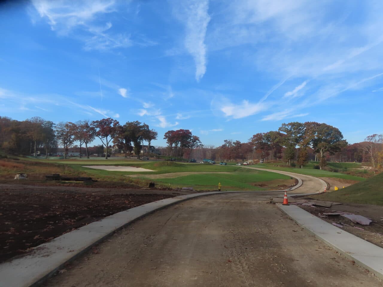 Before — Golf Course Paving in New Haven, CT (cart path base across golf course)