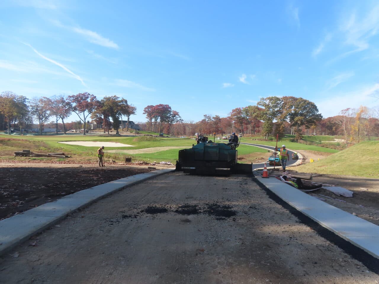 Golf Course Paving project in New Haven, CT — paver laying asphalt cart path