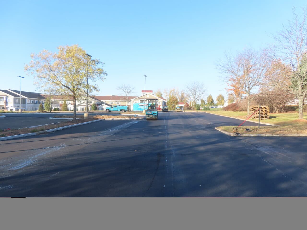 After — Commercial Parking Lot Paving in South Windsor, CT (milled base before paving)