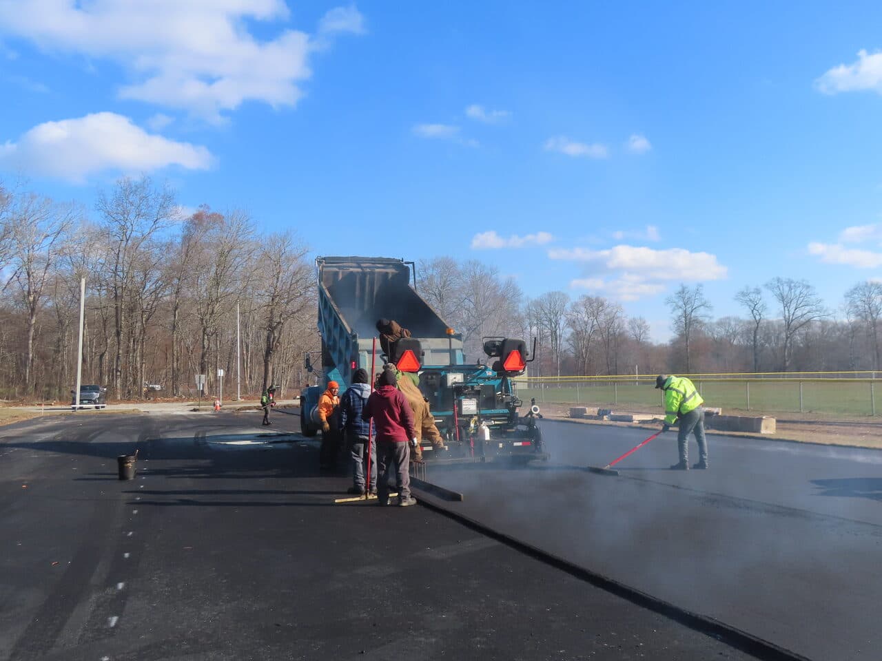 Commercial Parking Lot Paving project in Montville, CT — asphalt paving at ball field lot